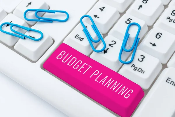 Tekenen Weergeven Van Budget Planning Woord Geschreven Inkoopproces Dat Bedrijven — Stockfoto