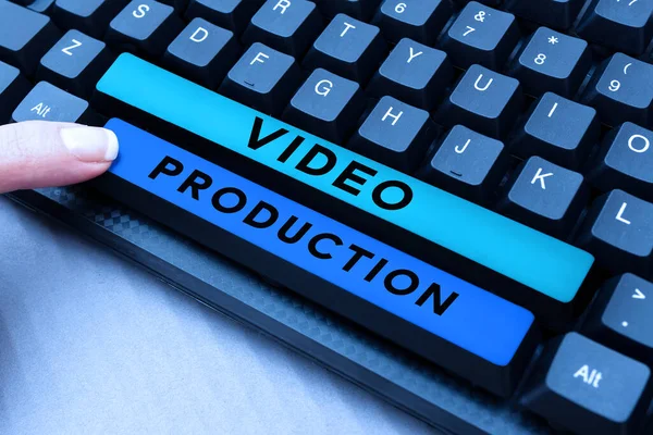 Sign Weergeven Van Video Productie Business Overzicht Programma Ontworpen Computers — Stockfoto