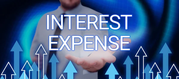 stock image Conceptual caption Interest Expense, Business overview connects computers together globally using internet