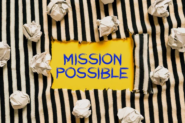 Konzeptionelle Anzeige Mission Possible Business Schaufenster Werbeaktivitäten Für Die Lieferung — Stockfoto