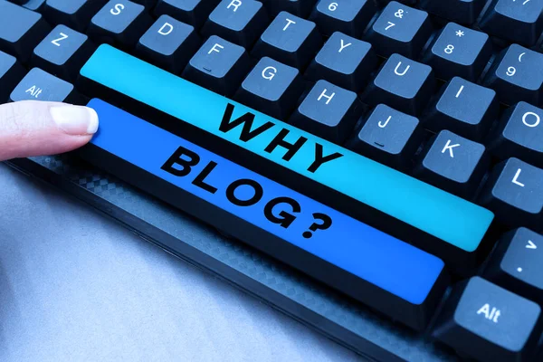 Podpis Koncepcyjny Dlaczego Blogquestion Word Napisane Sieci Komputerowej Która Wykorzystuje — Zdjęcie stockowe