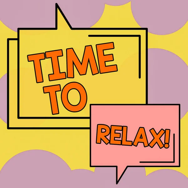 Legenda Texto Apresentando Time Relax Visão Geral Negócio Descansando Manter — Fotografia de Stock