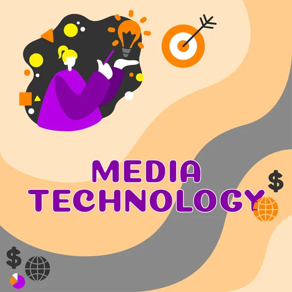 Håndskrift Tekst Media Technology Business Ideen Studerer Adfærd Mobile Besøgende - Stock-foto