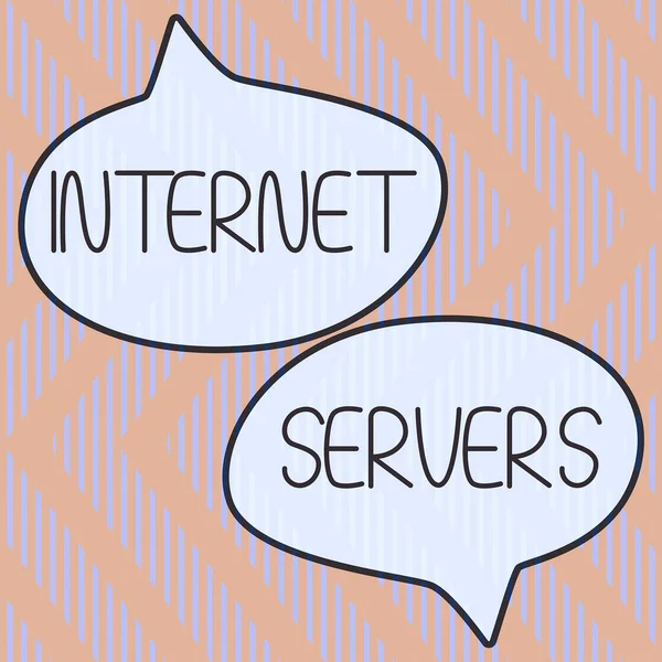 Sinal Texto Mostrando Servidores Internet Visão Geral Negócio Navegando Internet — Fotografia de Stock