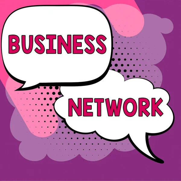 Inspiratie Met Uithangbord Business Network Business Idee Commerciële Entiteit Waarmee — Stockfoto