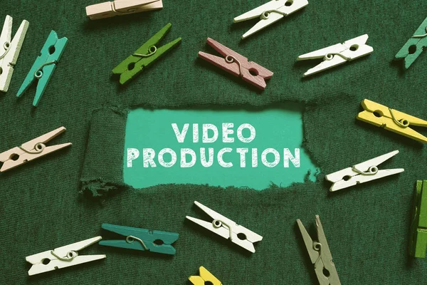 Menulis Menampilkan Teks Produksi Video Program Konsep Internet Yang Dirancang — Stok Foto