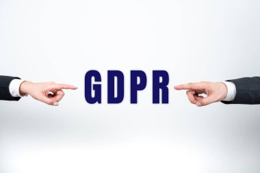 Avrupa Birliği 'nde veri korunması ve mahremiyete ilişkin AB yasasında Gdpr, Kavram kavramını gösteren metin işareti İş Ekibi Elleri Arasında Önemli Bilgiler Gösterildi.