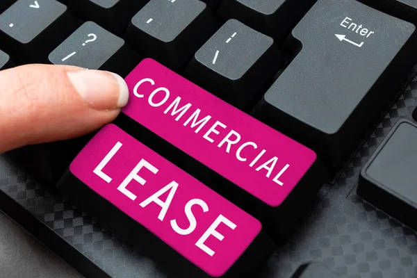 Writing Displaying Text Commercial Lease Word Written Study Both Computer — Stock Photo, Image