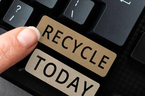 Text Zobrazující Inspiraci Recyklace Slovo Napsáno Procesu Přeměny Odpadních Materiálů — Stock fotografie