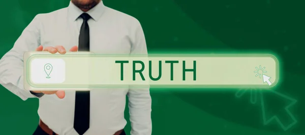 Sign Displaying Truth Business Concept Used Mean Being Accord Fact — Stock Photo, Image