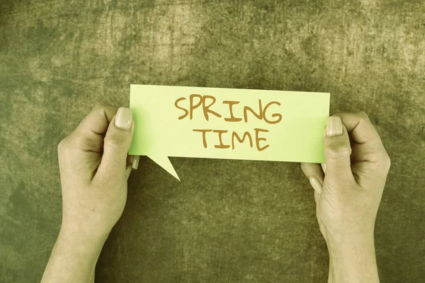 Text Caption Presenting Spring Time Concept Meaning Practice Eating Food — Stock Photo, Image