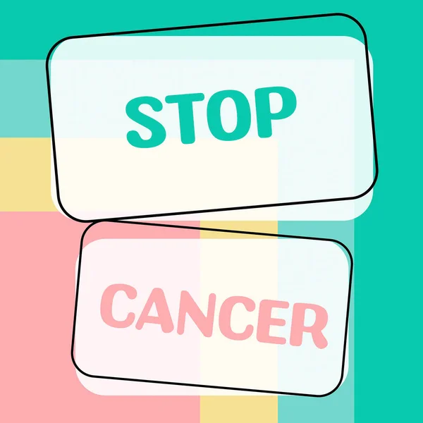 Ruční Psaní Znamení Stop Rakovině Koncept Znamená Přestat Používat Zakázané — Stock fotografie