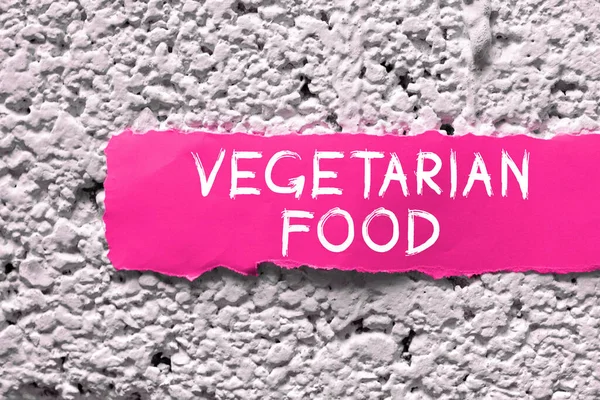 Концептуальный Дисплей Вегетарианская Еда Слово Относится Кухне Которая Выполняет Вегетарианские — стоковое фото