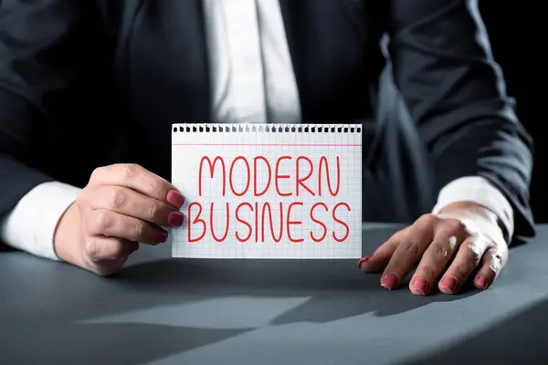 Affichage Conceptuel Modern Business Business Présente Les Affaires Récentes Incorporées — Photo