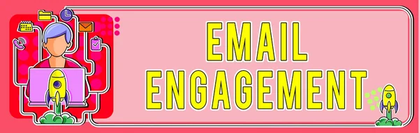 Podpis Conceptual Email Engagement Słowo Wpisany Mail Wysłany Celu Poinformowania — Zdjęcie stockowe