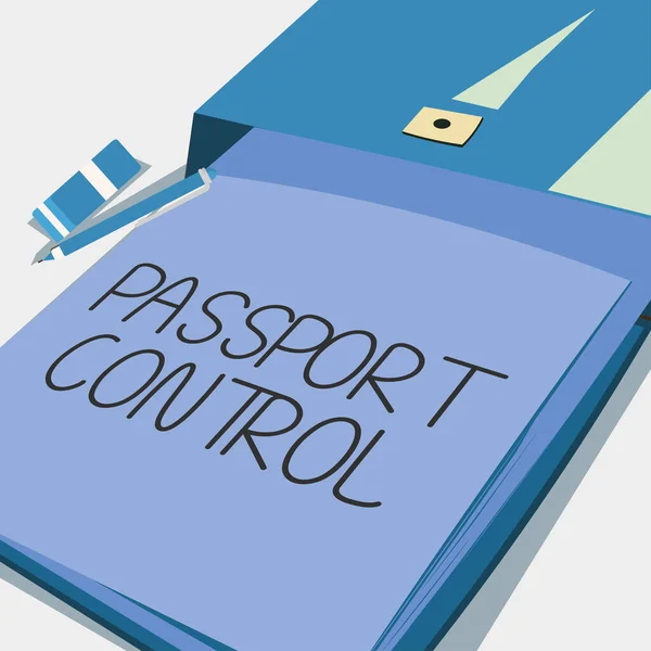 Koncepcyjny Wyświetlacz Paszport Kontroli Podejście Biznesowe Autoryzowany Symulowany Cyberatak System — Zdjęcie stockowe
