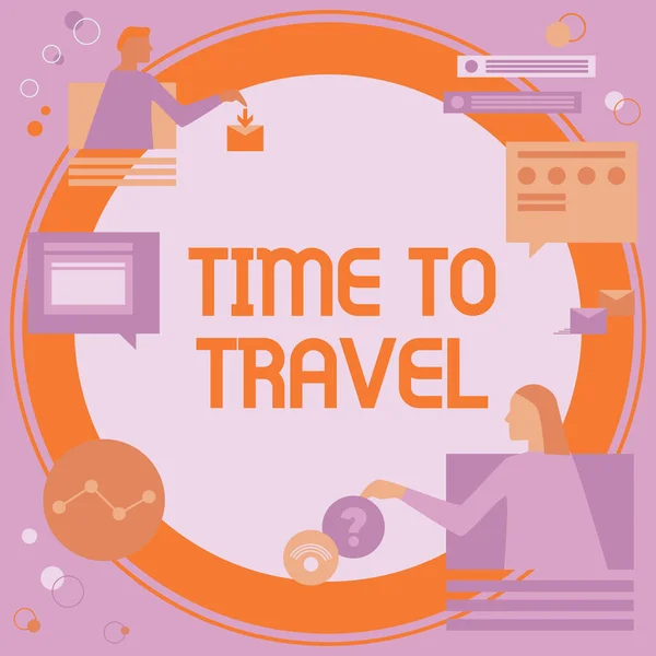 Signo Texto Que Muestra Time Travel Concepto Internet Para Grabar — Foto de Stock