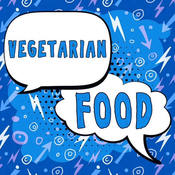 Konceptvisning Vegetarisk Mat Business Showcase Hänvisar Till Köket Som Uppfyller — Stockfoto