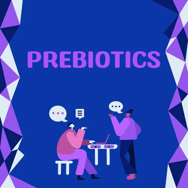 Konceptuell Bildtext Prebiotika Begreppsmässig Betydelse Lutning Eller Fördomar För Eller — Stockfoto