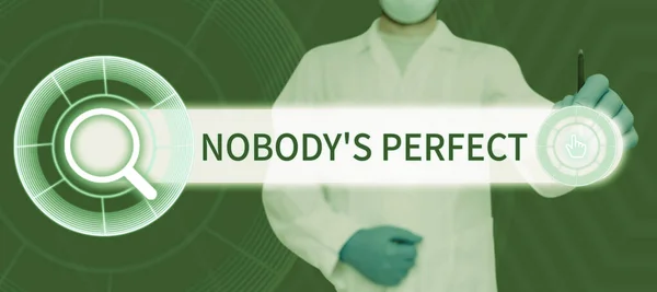 Teks Keterangan Yang Menyajikan Nobody Perfect Business Showcase Digunakan Untuk — Stok Foto
