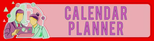 컨셉트 디스플레이 플래너 Concepeptual Display Calendar Planner 비즈니스 케이스 트랜잭션 — 스톡 사진