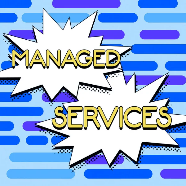 Handstilstext Managed Services Koncept Som Betyder Beräknad Kostnad För Att — Stockfoto