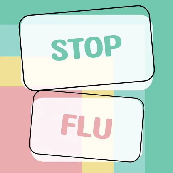 Концептуальный Дисплей Stop Flu Бизнес Подход Процессу Ввода Хранения Данных — стоковое фото