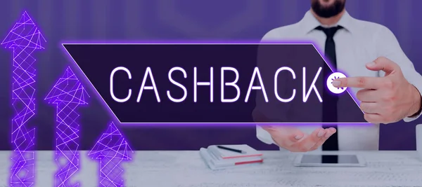 Концептуальний Заголовок Cashback Концептуальне Фото Позначає Форму Стимулу Запропонованого Покупцям — стокове фото