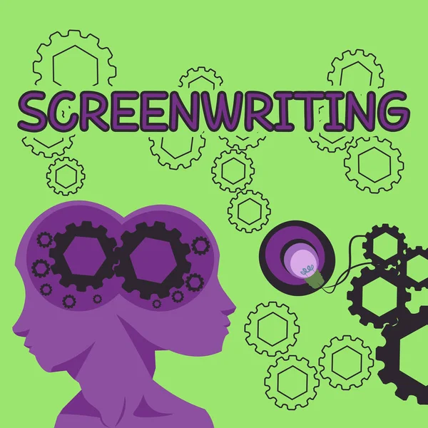Exibição Conceitual Screenwriting Conceito Que Significa Arte Ofício Escrever Scripts — Fotografia de Stock