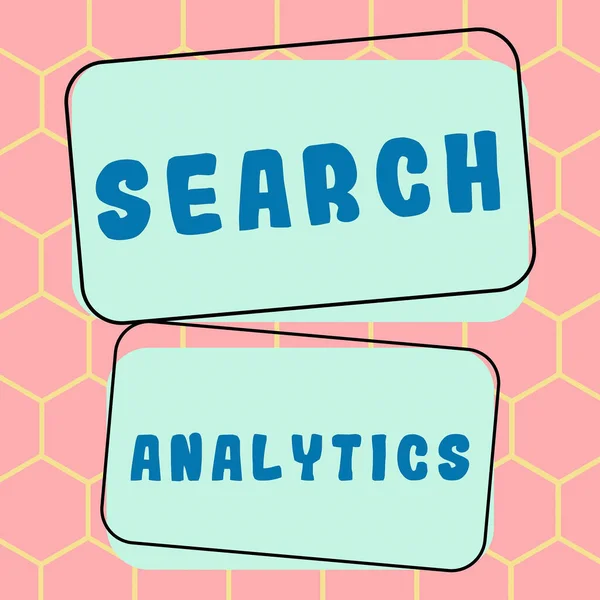 Tekstbord Met Search Analytics Concept Wat Betekent Dat Kritieke Gegevens — Stockfoto