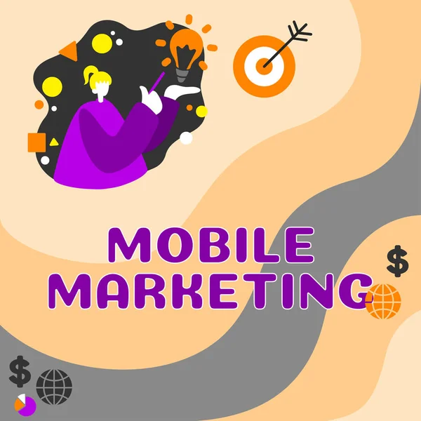 Scrittura Visualizzazione Testo Mobile Marketing Business Panoramica Firma Digitale Generata — Foto Stock
