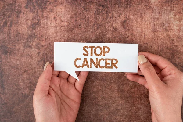 Sinal Texto Mostrando Stop Cancer Foto Conceitual Sair Uso Drogas — Fotografia de Stock