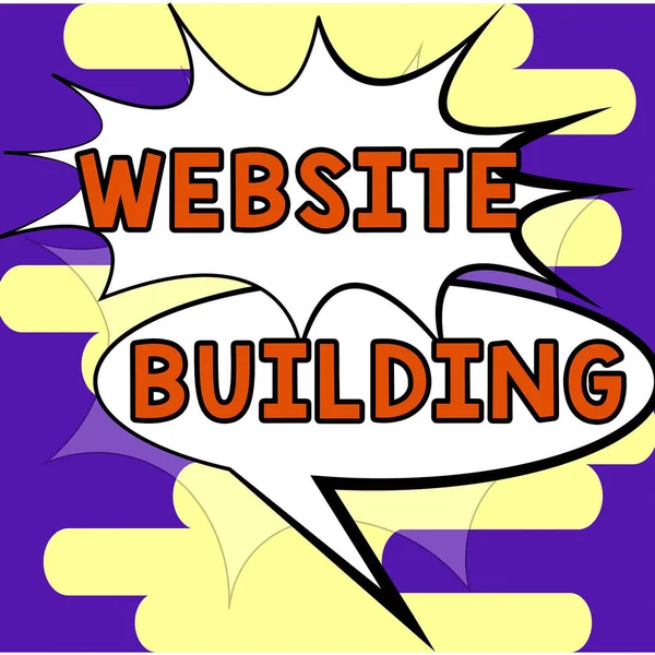 Writing Displaying Text Website Building Concept Meaning Site Constructed According — Stock Photo, Image