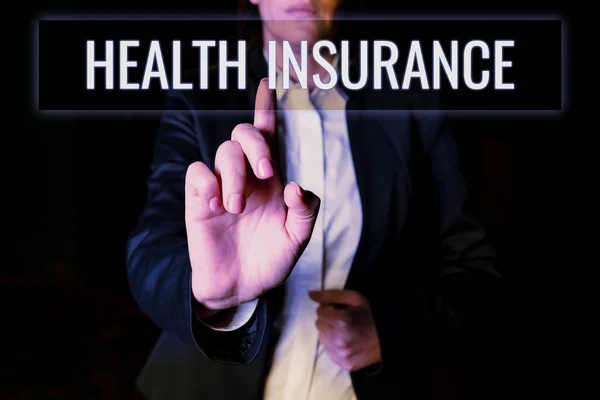 Hand Writing Sign Health Insurance Conceptual Photo Improving Some Measure — Stock Photo, Image
