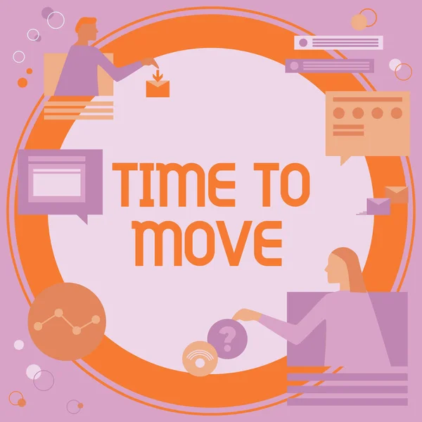 Wyświetlanie Znaku Time Move Podejście Biznesowe Wydłużające Okres Którym Coś — Zdjęcie stockowe