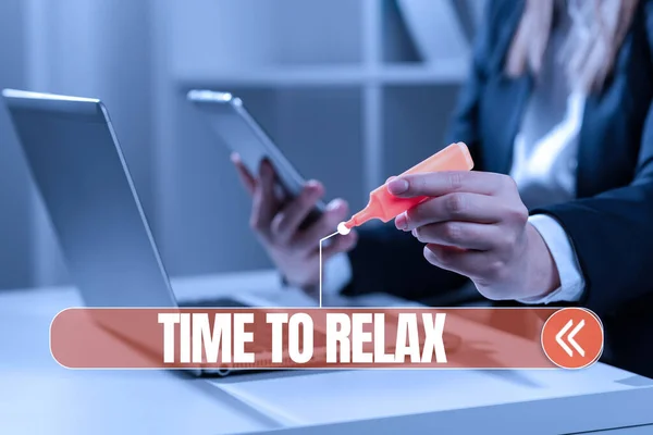 Writing Displaying Text Time Relax Business Concept Resting Keep Calm — Stock Photo, Image