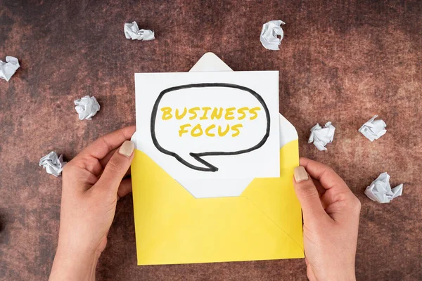 Merkki Näytetään Business Focus Business Showcase Tunnistaminen Tulolähteitä Suunnitelma Siitä — kuvapankkivalokuva
