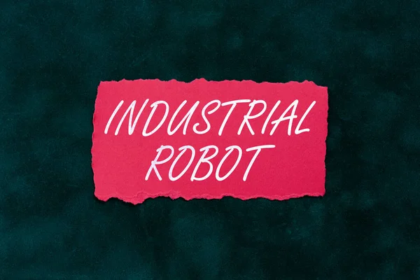 Señal Que Muestra Robot Industrial Aplicación Escaparate Negocios Mejores Soluciones — Foto de Stock