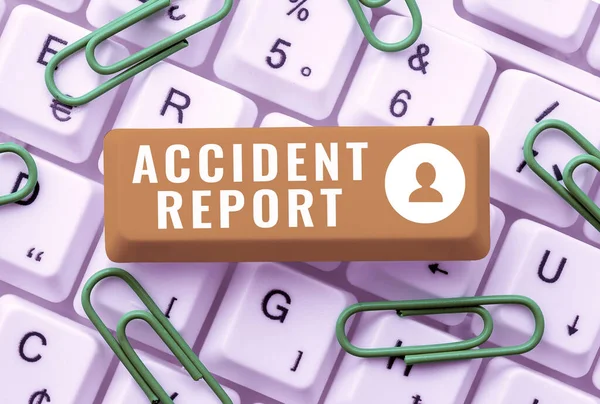 Написавши Текст Accident Report Word Written Щоб Досягти Бажаного Кінця — стокове фото