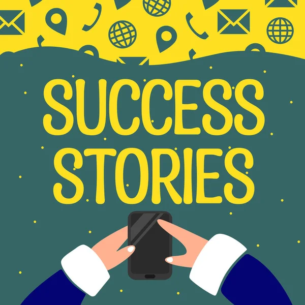 Hand writing sign Success Stories, Internet Concept a chronicle displaying great success achieved by a person Thinking New Writing Concepts, Breaking Through Writers Block