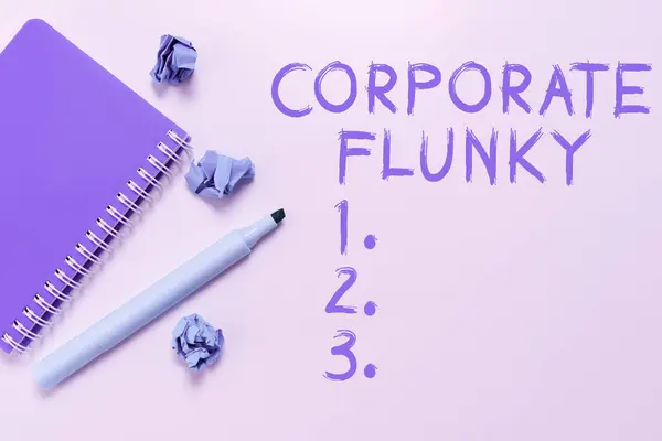Handschrift Teken Corporate Flunky Zakelijke Aanpak Onderzoeken Concurrenten Een Zakelijk — Stockfoto