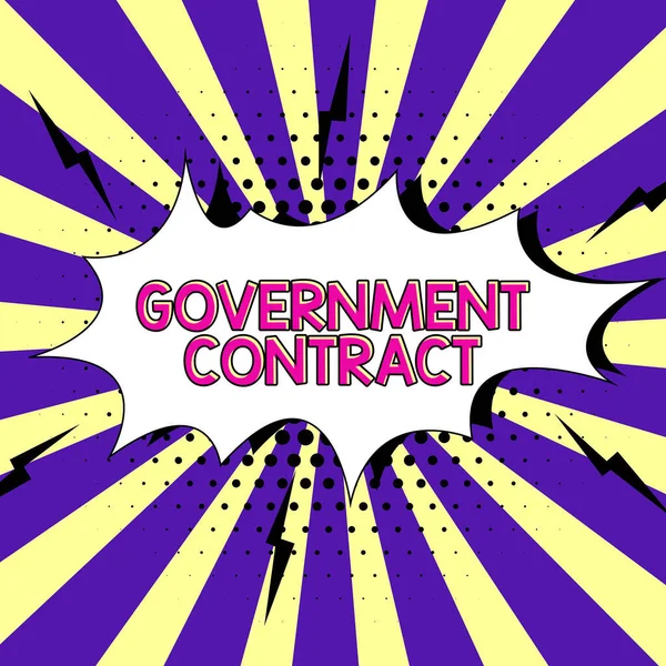 Signe Affichant Contrat Gouvernement Internet Concept Introduire Nouvelles Idées Flux — Photo