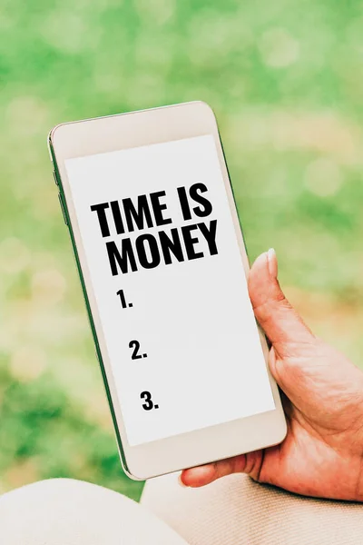 Titulek Textu Představující Time Money Word Pro Provedení Nezbytných Nebo — Stock fotografie