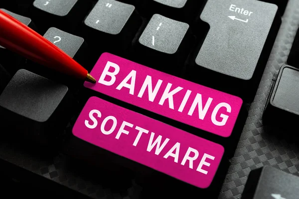 Inspiration Die Zeichen Zeigt Banking Software Business Konzept Einen Satz — Stockfoto