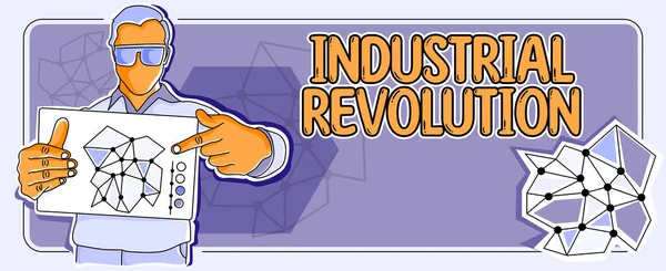 Text Zeigt Inspiration Industrielle Revolution Konzept Bedeutet Veränderungen Produktion Und — Stockfoto