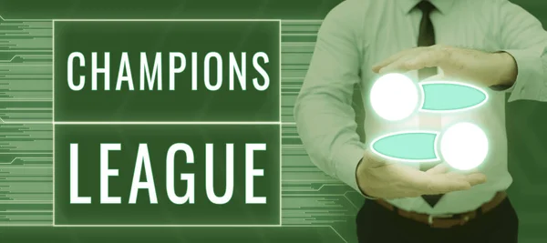 Hand Writing Sign Champions League Concept Meaning Bank Account Allows — Stock Photo, Image