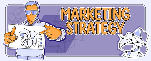 Inspiración Mostrando Signo Estrategia Marketing Plan Acción Idea Negocio Diseñado —  Fotos de Stock