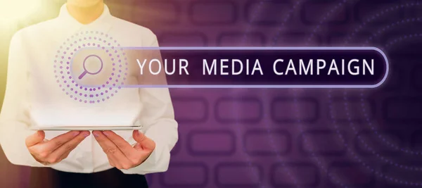 텍스트보여 Your Media Campaign Conceptual Photo Advertising Business 성공적 마케팅 — 스톡 사진