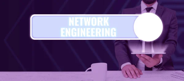 Inspiration Montrant Signe Network Engineering Concept Signifiant Professionnel Qui Les — Photo