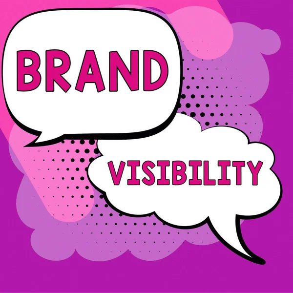 Texto Mostrando Inspiração Brand Visibility Word Para Dividir Custo Algo — Fotografia de Stock